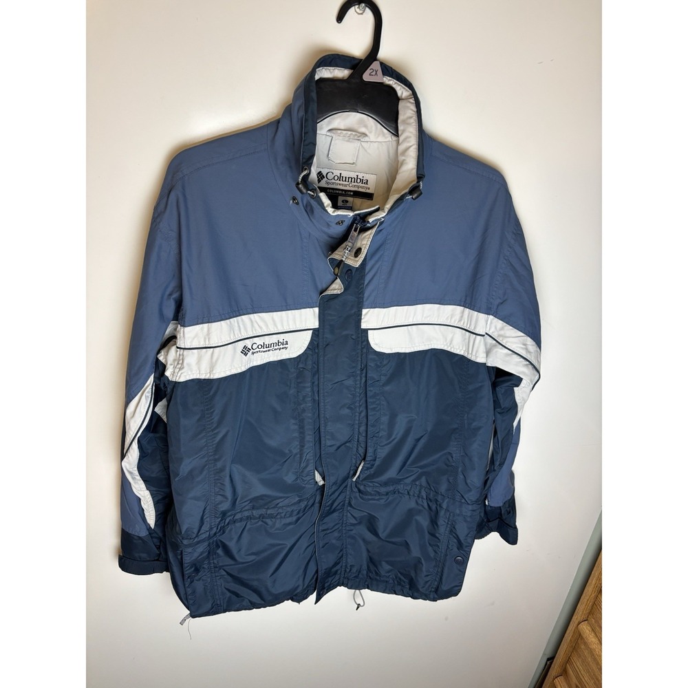 Columbia Sportswear Interchange Jacket Mens Large Blue Shell XM 7084 NO LINER